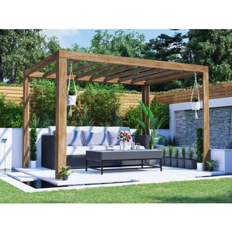 DUNSTER HOUSE LTD. Wooden Pergola Kit 3.5m x 2.5m Garden Plant Frame Patio Pressure Treated Terracube