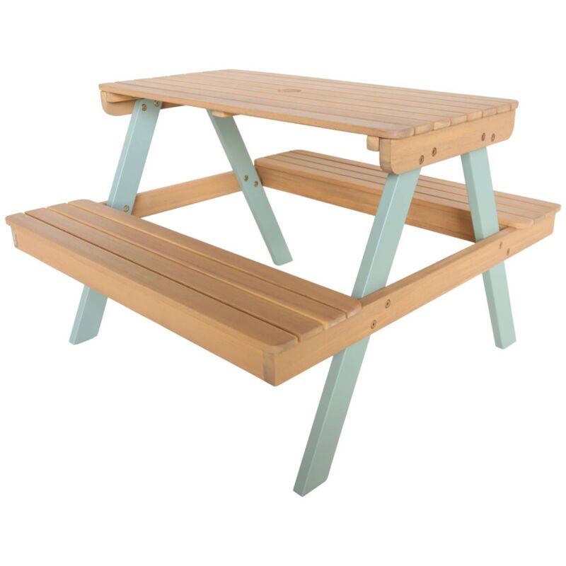Sweeek 2-seater Wooden Picnic Table For Children Sage Green 71x35.5x50 Cm - Caroline