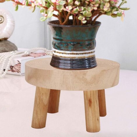 Wooden plant stand,Mini Wooden Stool Display Stand Modern Plant Stand, succulent plant stand Flower Pot Holder Decorative Plant Holder Indoor Outdoor for Home, Garden, Patio(NOT POTS),)20X9X6cm