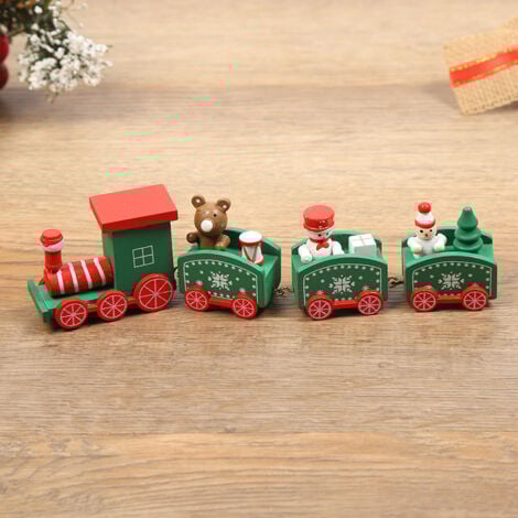 Wooden/Plastic Train Christmas Ornament Merry Christmas Decoration for Home 2023 Navidad Xmas Gifts Natal New Noel Year （1）
