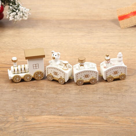 Wooden/Plastic Train Christmas Ornament Merry Christmas Decoration for Home 2023 Navidad Xmas Gifts Natal New Noel Year （3）