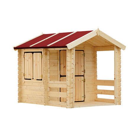 Wooden Playhouse for Kids Outdoor, 19 mm planks - Fun Wendy House Outdoor Play - Garden Play House for Kids H145 x 182 x 146 cm / 1.1 m2  - TIMBELA M501
