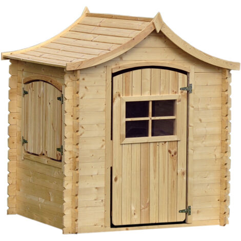 Wooden Playhouse for Kids Outdoor, 19 mm planks - Fun Wendy House Outdoor Play - Garden Play House with Floor for Kids H152 x 112 x 146 cm / 1.1 m2 - TIMBELA M550
