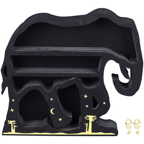 Wooden Rock Display Shelf Rustic Decorative Animal Shape Floating Stone Storage Shelf for Oils Plants