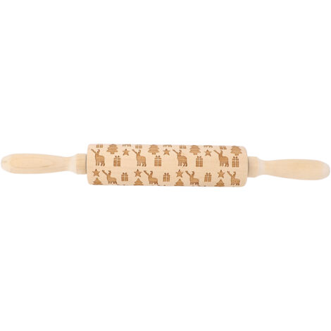 Wooden Rolling Pin Multifunctional Embossed Cook Classic Rolling Pin for Baking Fondant JM01674