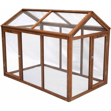 Wooden run hucth for 3 chickens, CHABO, hen house with enclosure - Wood