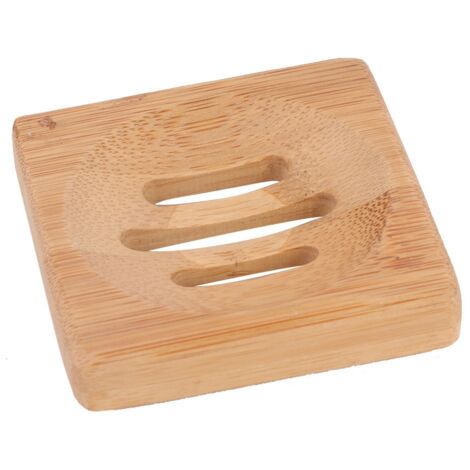 Wooden Soap Box, Bamboo Soap Dish, Soap Tray, Mold Proof Drain Health Bamboo Box(Square)