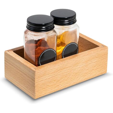 Wooden Spice Rack for Kitchen 15 x 9 x 5 cm
