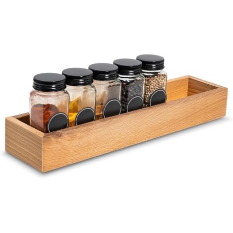 Wooden Spice Rack for Kitchen 36 x 9 x 5 cm