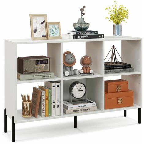 Wooden Storage Bookcase 6 Cube Open Bookshelf Home Office Display Cabinet Rack