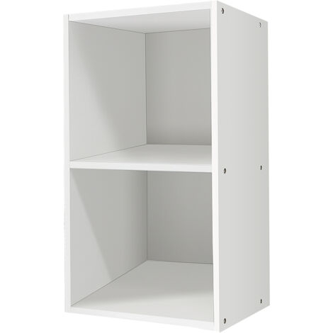Wooden Storage Cube 2 Tier Strong Bookcase Shelving Home Office Display Rack