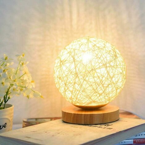 Wooden Table Lamp, Decorative Wooden Bedside Lamp USB Charger for Bedroom, Living Room, Bedside Table, End Table, Coffee Room, Baby Room (Gold)