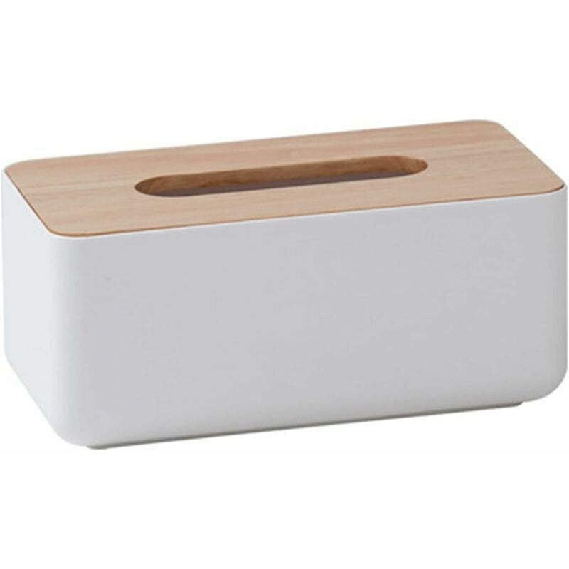 Hoopzi - Wooden Tissue Box Simple Paper Box Napkin Paper Box House Household Paper Box Hotel Office Paper Box For Bamboo Title Tiss Box Raving Room
