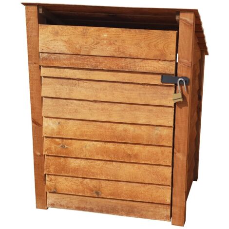 Wooden Tool Store Reverse Roof, W99xH126cm (Brown finish) With Shelf
