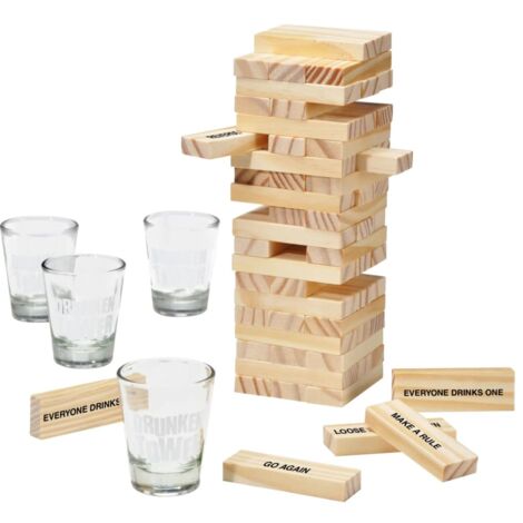 Drunken Tower Drinking Game 18 Pieces Chairs and 4 Shot Glasses Set,  Stacking Balancing Game for Party (Chair Tower) 