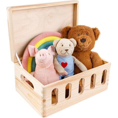 Wooden Toy Storage Chest Box 30 x 20 x 14 cm
