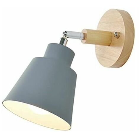 Wooden wall lamp bedside wall lamp bedroom wall lamp kitchen modern wall lamp wall lamp wall lamp (gray)