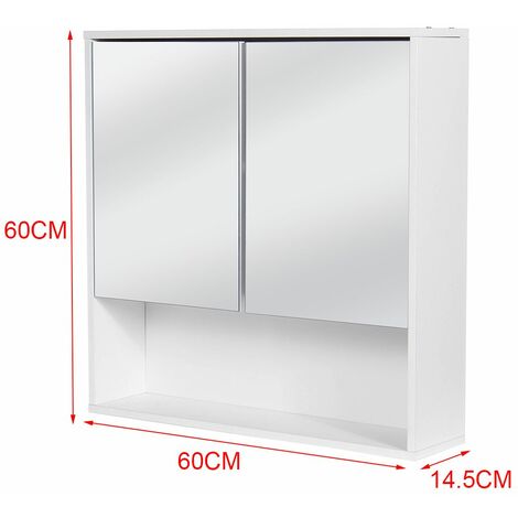 Wooden Wall mounted bathroom cabinets Mirror Cabinet White