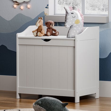 Wooden White Large Capacity Toy Storage Box