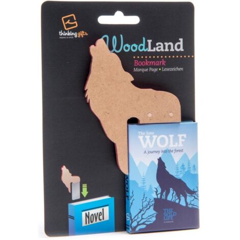 WoodLand Wolf Holz-Lesezeichen – Wolf