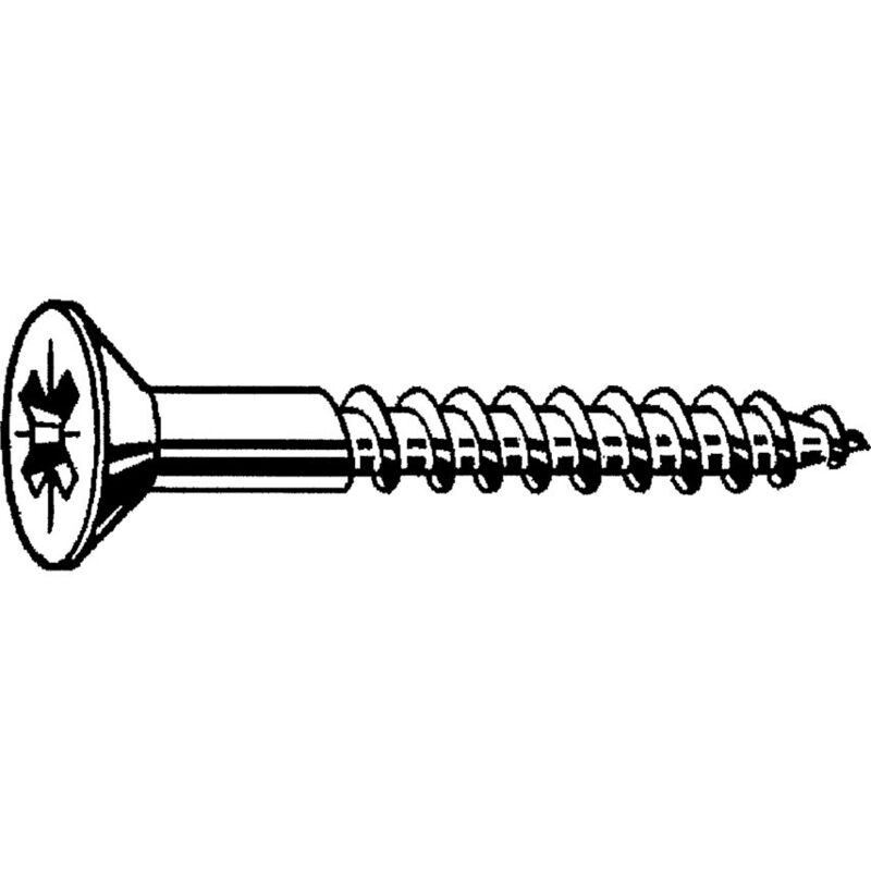 Matlock 3.5X25MM Pozi Flat Countersunk Wood Screw A2 (BX-200)