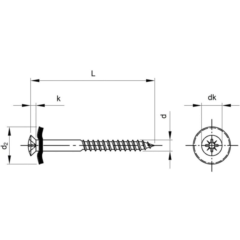 Matlock - 4.5X20X15MM Pozi Wood Screw + Washer A2 (BX-200)