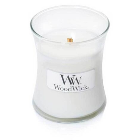 Woodwick - Bougie parfumée thé blanc et jasmin petit modèle