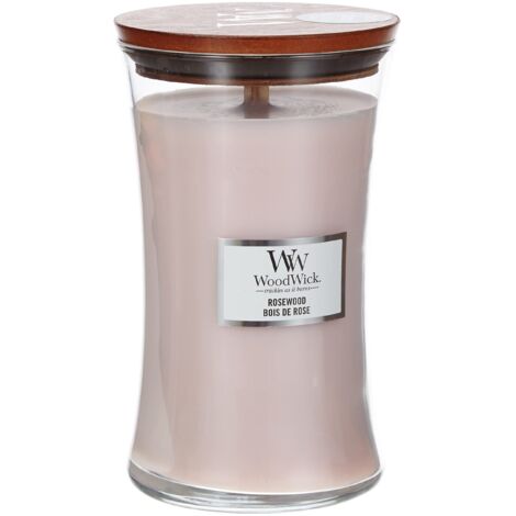 WOODWICK CANDELA CLESSIDRA GRANDE LARGE JAR ROSEWOOD PROFUMAZIONE CASA INTERNI