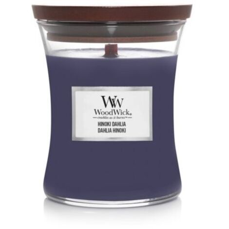 WOODWICK CANDELA CLESSIDRA JAR MEDIA HINOKI DAHLIA