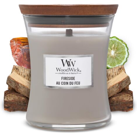 WOODWICK CANDELA CLESSIDRA MEDIA MEDIUM JAR FIRESIDE