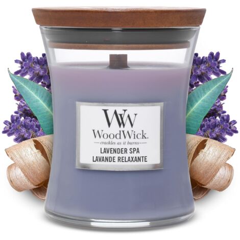 WOODWICK CANDELA CLESSIDRA MEDIA MEDIUM JAR LAVENDER SPA