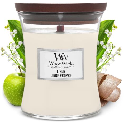 WOODWICK CANDELA CLESSIDRA MEDIA MEDIUM JAR LINEN