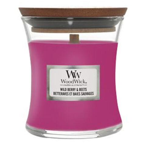 WOODWICK CANDELA CLESSIDRA PICCOLA MINI JAR WILD BERRY & BEETS PROFUMAZIONE CASA INTERNI
