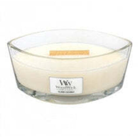 Woodwick Ellipse-Duftkerze, Beige (Island Coconut), 453g