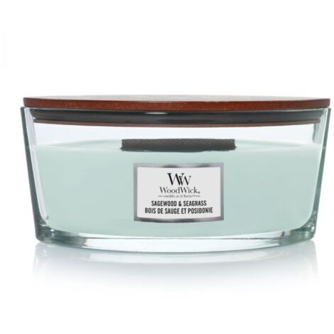 Woodwick - sagewood seagrass lod salvejove drevo a morska trava - vonna svicka 4536g