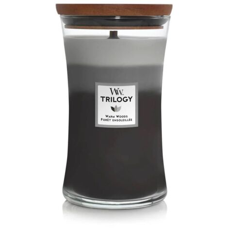 WoodWick Trilogy Large Hourglass Candles Scented candle Warm Woods 610 g