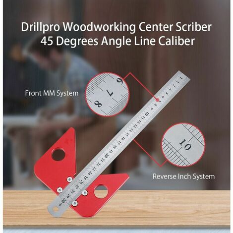 Woodworking Center Scriber 45 Degree Angle Line Gauge Ruler Woodworking Measure Scribe Tool