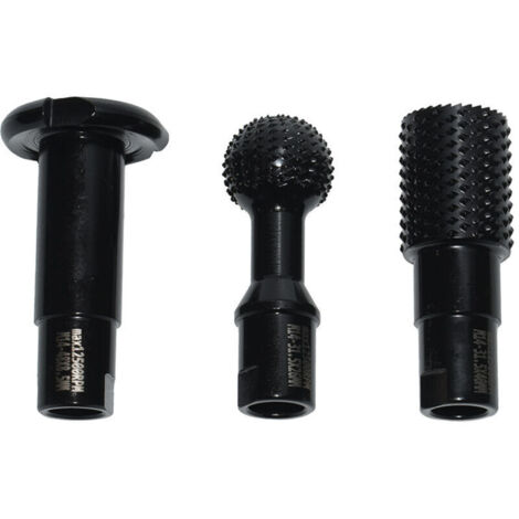 Woodworking router bits, grinding wheels for wood carving, set of 3 rotary router bits, gouges and chisels, woodworking tools