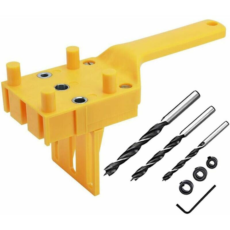 Hoopzi - Woodworking Stud Fitting Kit 6/8 / 10mm Wood Drilling Guide Dowel Saw Portable Drilling Tool