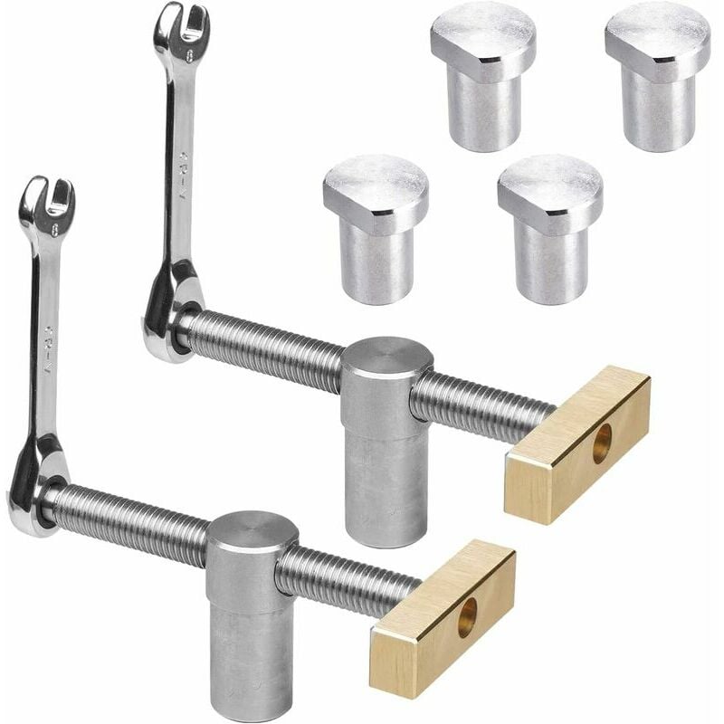 Hoopzi - Woodworking Table Auxiliary Tool, Desk Clamp, Brass Quick Fixing Clamp, Positioning Vise, Planing Bench, Dent Removal Plate, Planing Hole