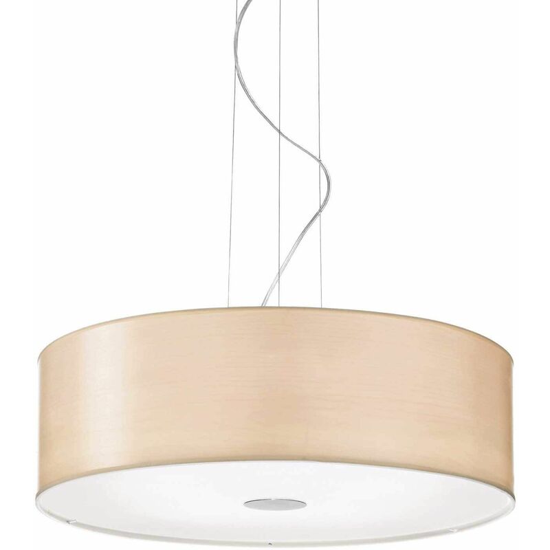 01-ideal Lux - WOODY wood pendant light 5 bulbs