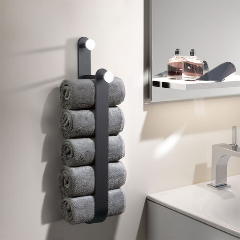 Anti-Rost-Beschichtung Metall-Leiter-Handtuchhalter für Badezimmer-Accessoires BOFENG 3-stufiger schwarzer freistehender Handtuchhalter Chrom-Handtuchhalter