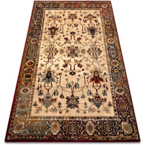 Wool carpet POLONIA BODRUM Ornament, frame light ruby beige 170x235 cm