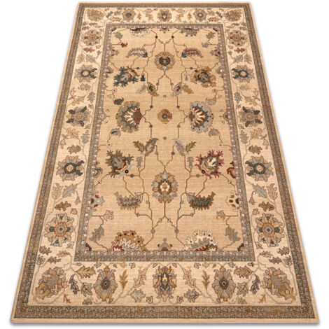 Wool carpet POLONIA Loare frame cream beige 135x200 cm