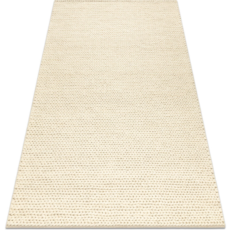 Wool carpet tahar 99004B cream - hand-woven loop, uniform beige 120x180 cm