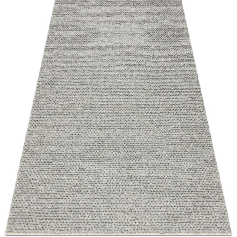 Wool carpet tahar 99004G grey - hand-woven loop, uniform grey 160x240 cm