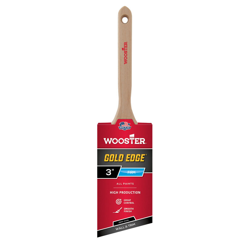 Wooster - Gold Edge - Semi-Oval Angle Sash Paint Brush - 3 Inch