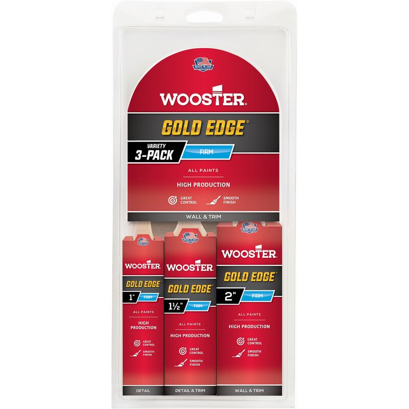 Wooster - Gold Edge - Varnish Paint Brush - Pack of 3