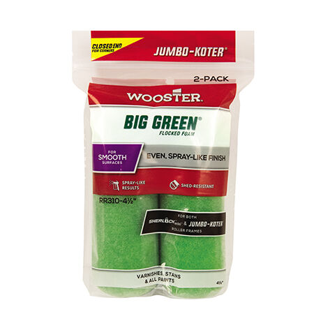 Wooster Jumbo Koter Big Green 4.5" Mini Roller Sleeves Smooth - Twin Pack