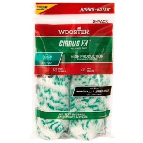 Wooster Jumbo Koter Cirrus 6.5" Mini Roller Sleeves 3/4" Nap Rough - Twin Pack